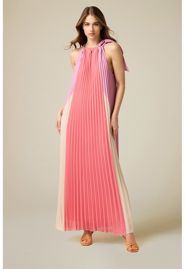 Rochie maxi cu pliuri si croiala in A
