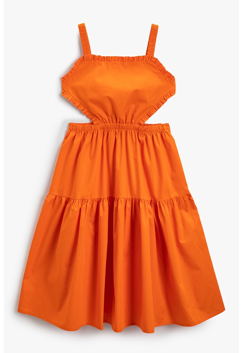 Rochie evazata de bumbac cu decupaje