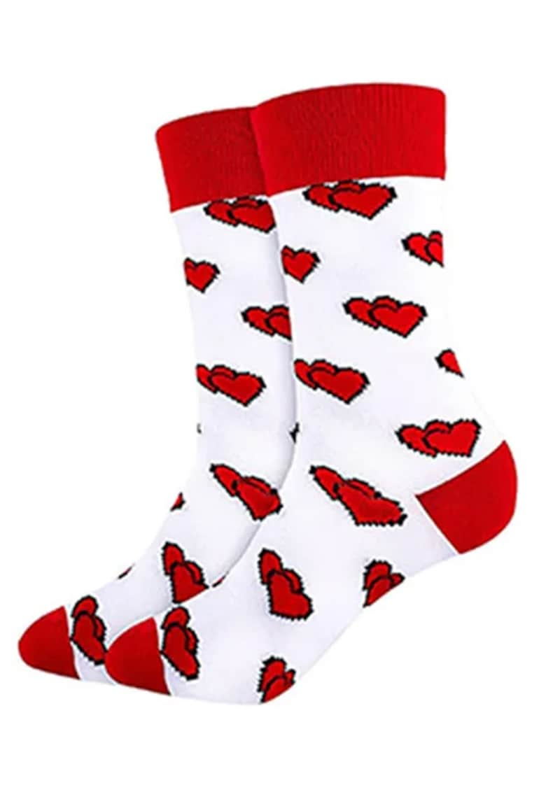 Soseste cute - model peste glezna - cu imprimeu grafic - tematica love socks - unisex - EFAYN