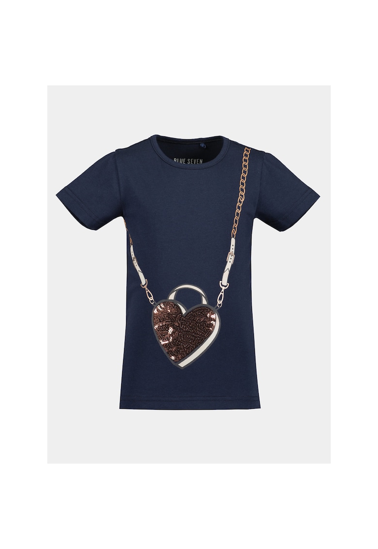 Tricou fete - 303571900 - Albastru inchis - Bumbac Tricou fete - 303571900 - Albastru inchis - Bumbac