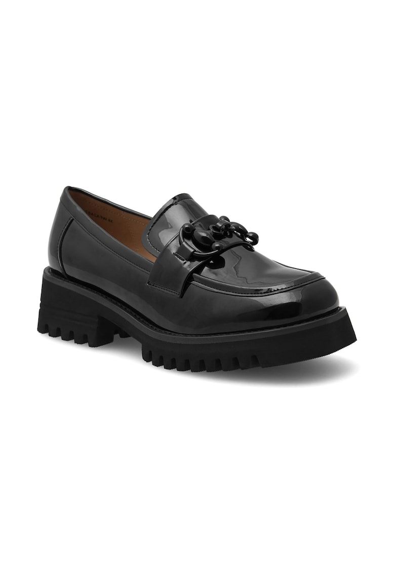 Mocasini dama - 380573 - Piele lacuita - Negru