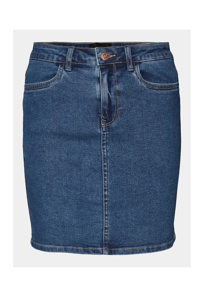 Fusta dama - 303613556 - Albastru - Bumbac