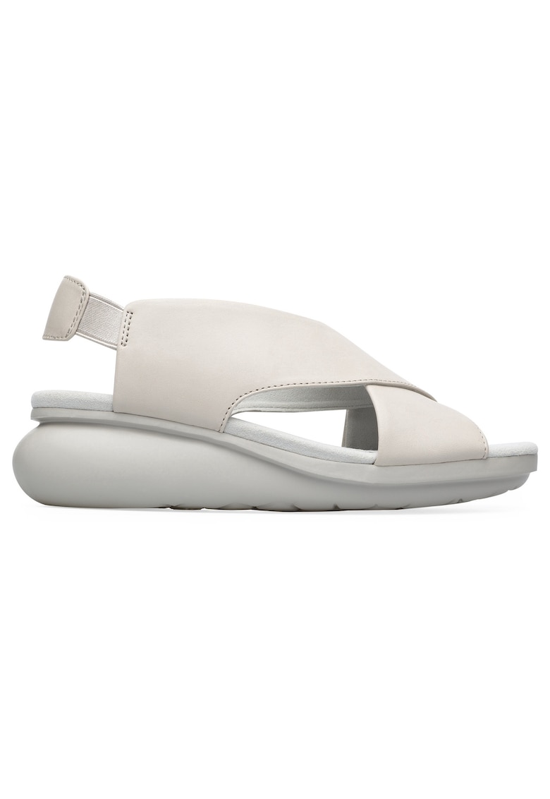 Sandale wedge de piele Balloon - Alb