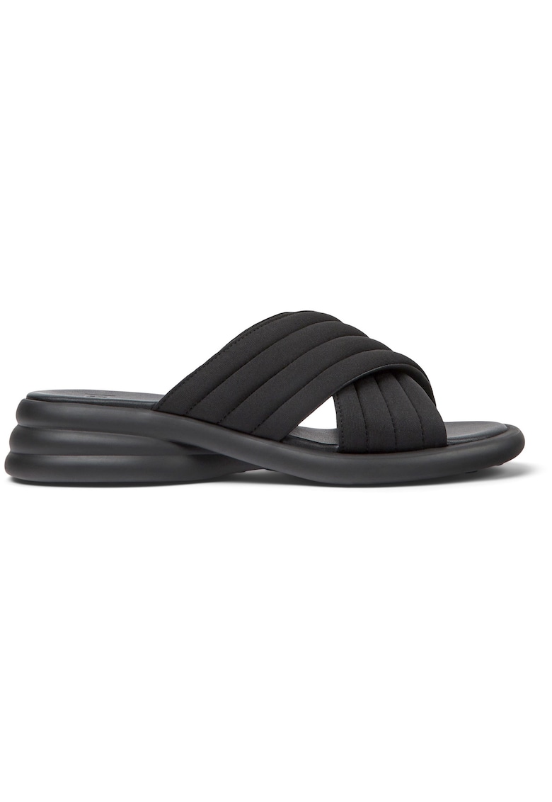 Papuci wedge din material textil Spiro 27483 - Negru