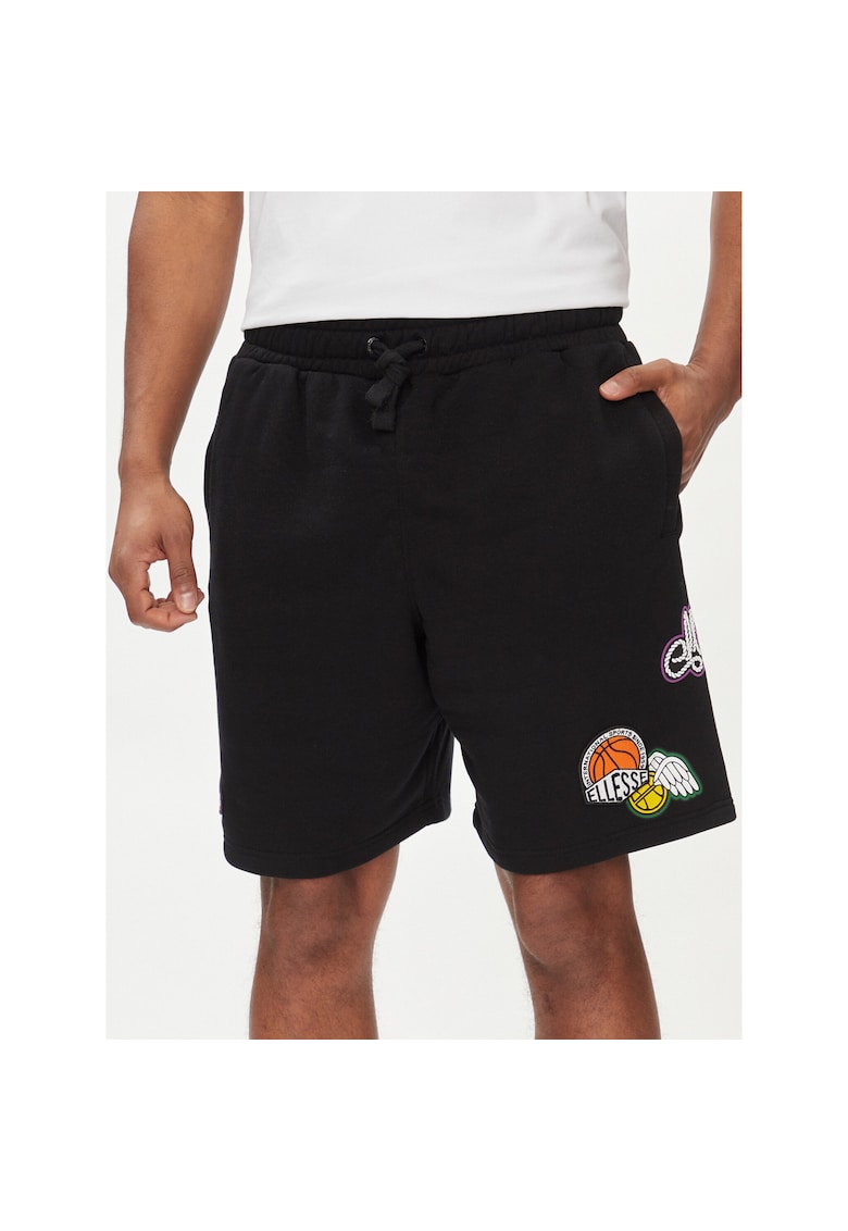 Pantaloni scurti sport barbati - 303690649 - Negru - Bumbac