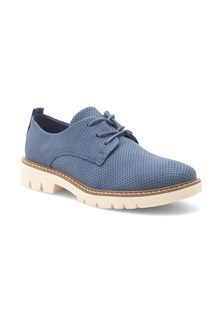 Pantofi oxford dama - 302131 - Piele ecologica - Albastru