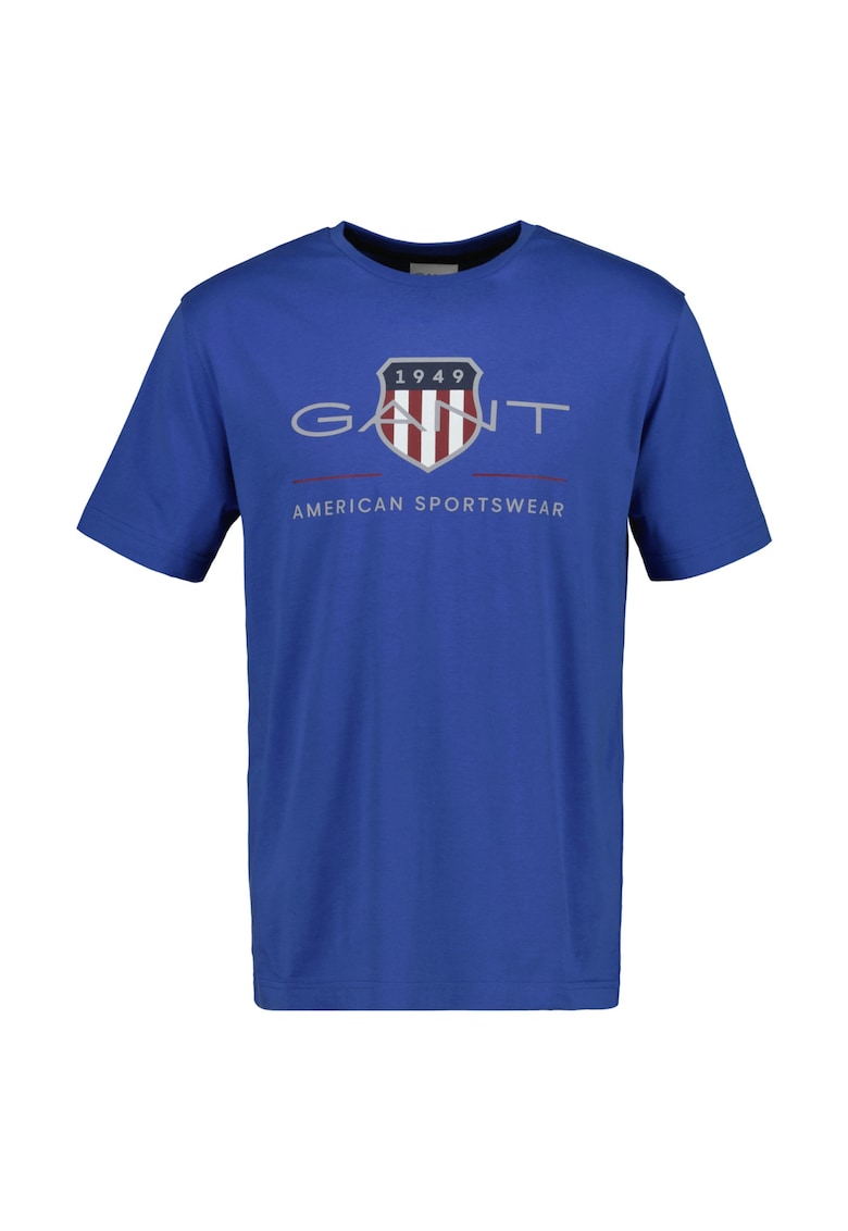 Tricou cu decolteu la baza gatului si imprimeu logo Archive Shield