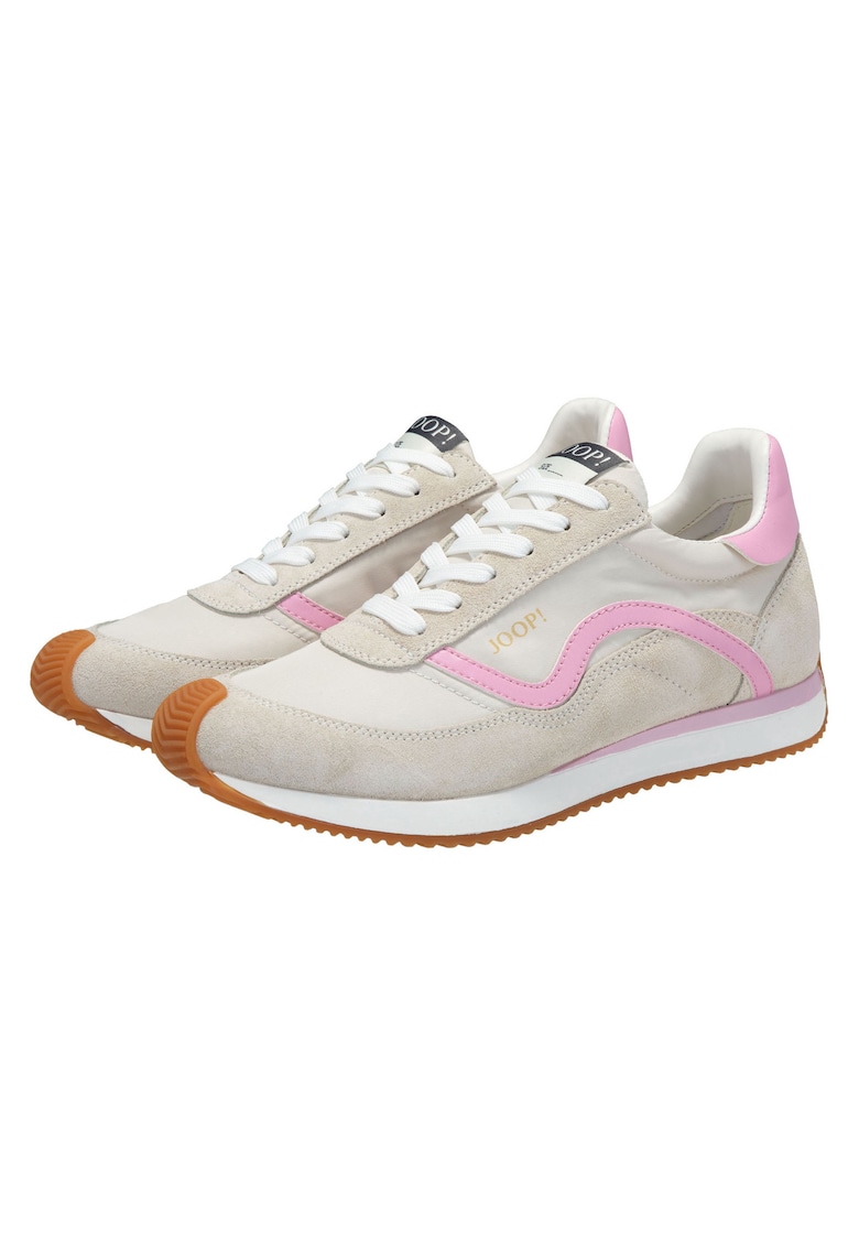 Pantofi sport de piele intoarsa cu garnituri textile 26673 – Bej/Roz Pantofi sport de piele intoarsa cu garnituri textile 26673 – Bej/Roz