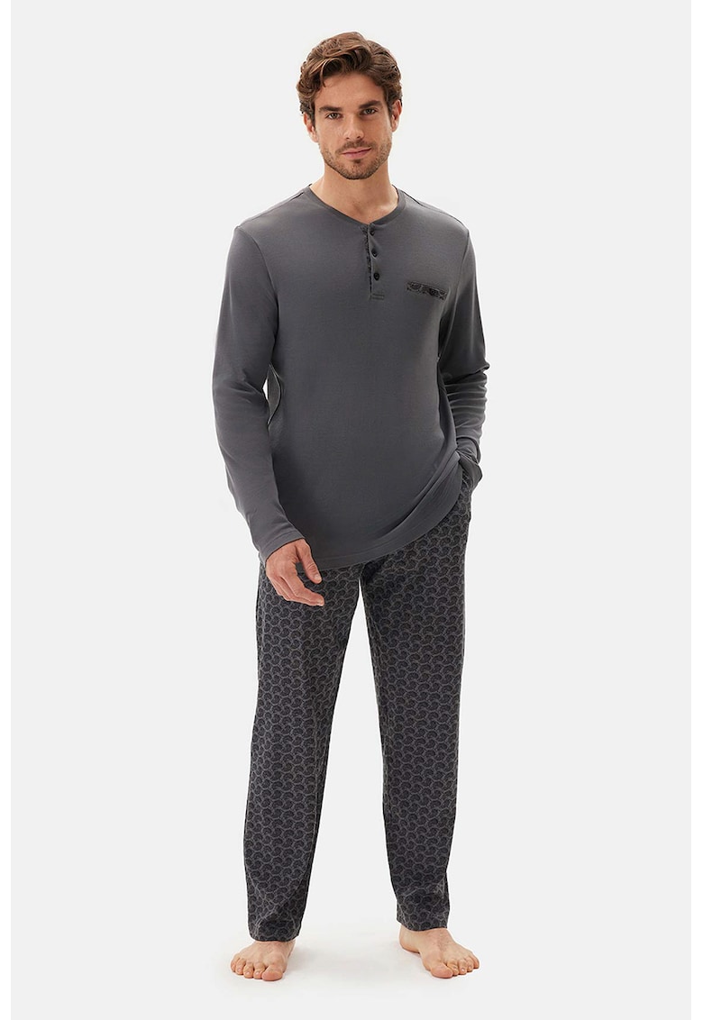 Pantaloni lungi de pijama din amestec de bumbac