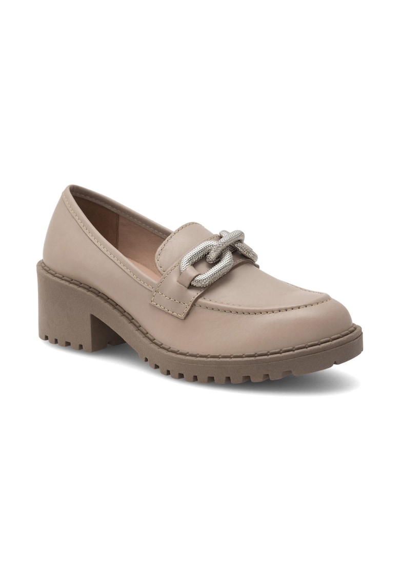 Pantofi dama - Piele naturala - Bej - Bej