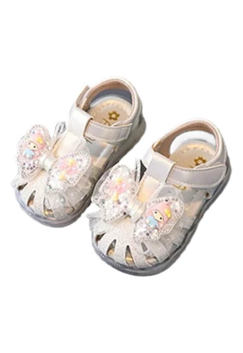 Sandale Model Doll - Cu Sclipici - Piele ecologica - Fete - Alb Perlat