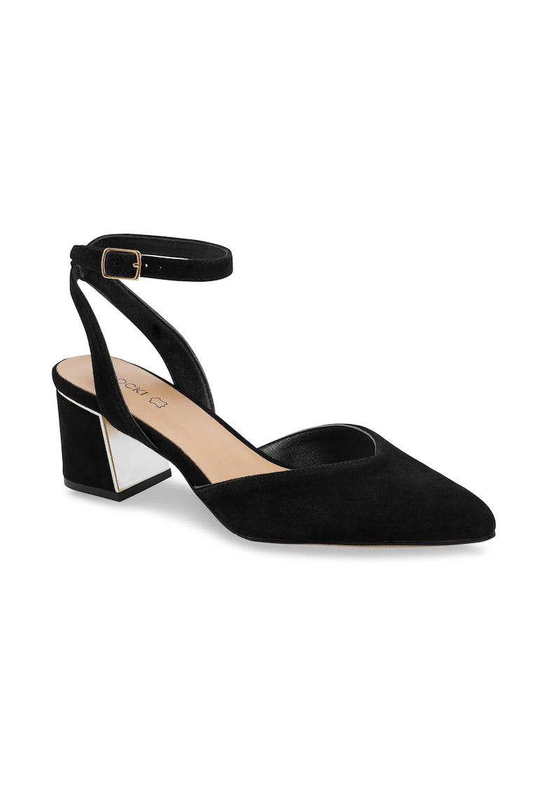 Sandale dama - 498582 - Piele intoarsa - Negru