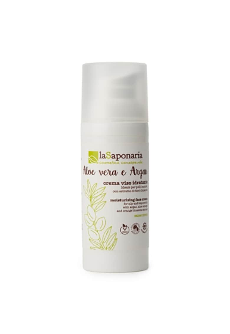 Crema de fata hidratanta cu aloe vera si argan La Saponaria - 50 ml