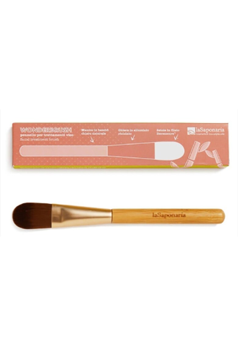 Pensula din bambus pentru aplicarea tratamentelor faciale WonderBrush La Saponaria - 1 buc