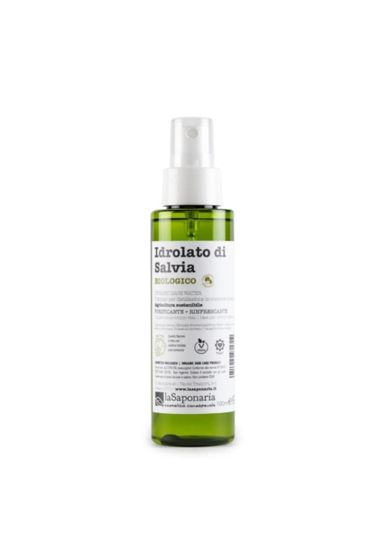 Hidrolat bio (apa florala) anti-inflamator de salvie La Saponaria - 100 ml