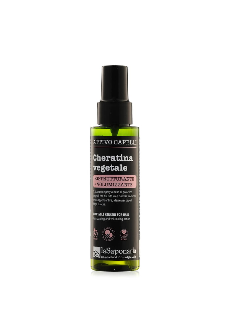 Spray restructurant pentru par cu cheratina vegetala La Saponaria - 30 ml