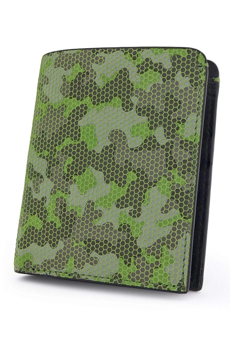 Portofel unisex din piele cu imprimeu camuflaj