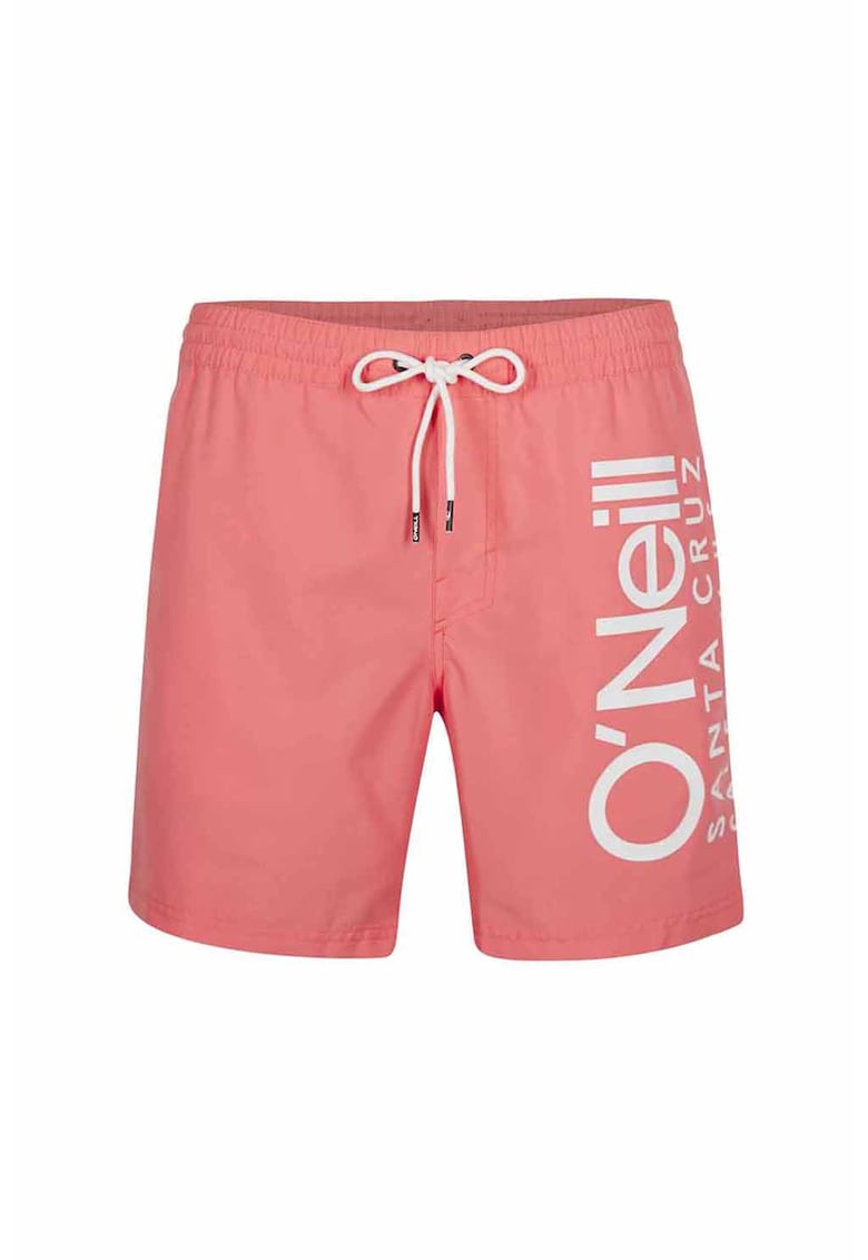 Pantaloni scurti de baie cu snur si logo - Coral