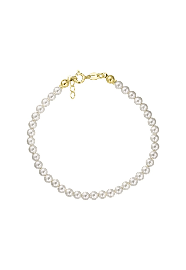 Bratara Aur 585 - 14K cu perle de cultura albe 4mm - inchizatoare clasica