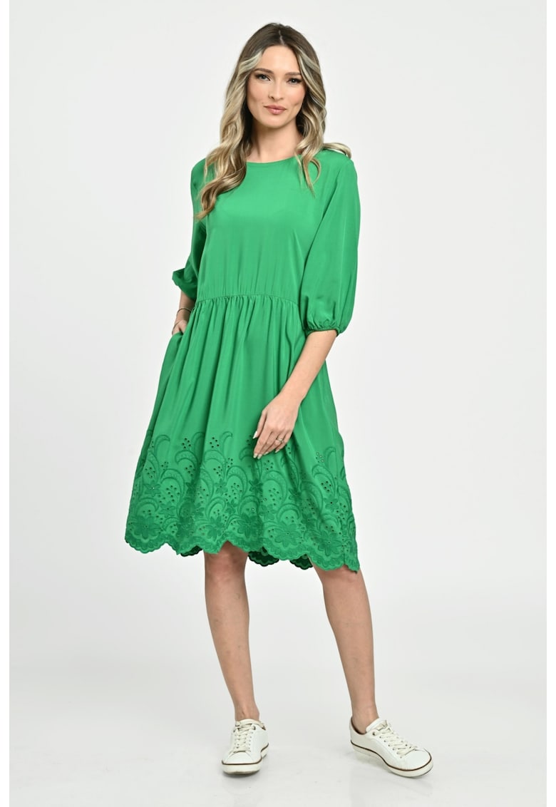 888144272-Rochie Medie Dama V262 - Verde