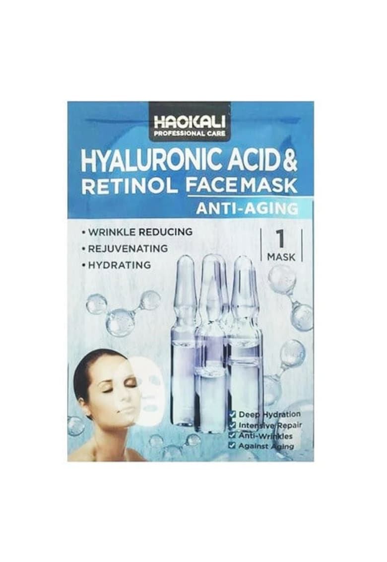 Masca de fata antirid - tip servetel -  Acid Hyaluronic si Retinol - 30 ml
