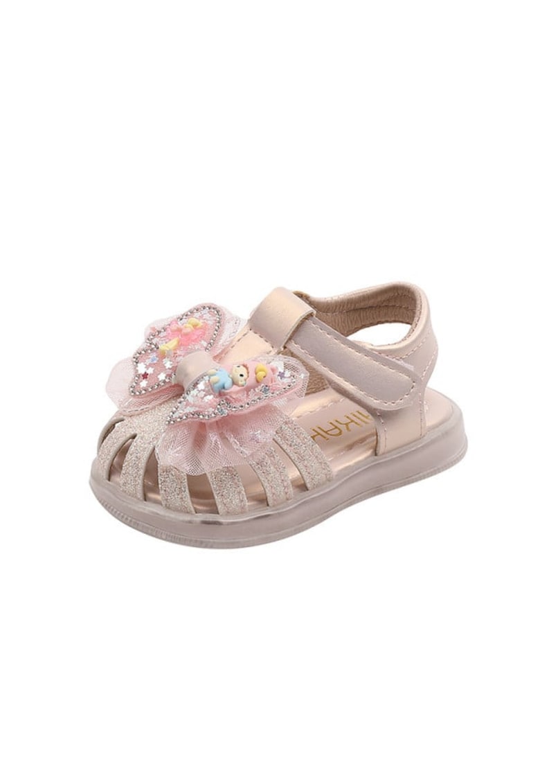 Sandale Model Doll - Piele ecologica - Sidefat - Fete - Roz Pudrat