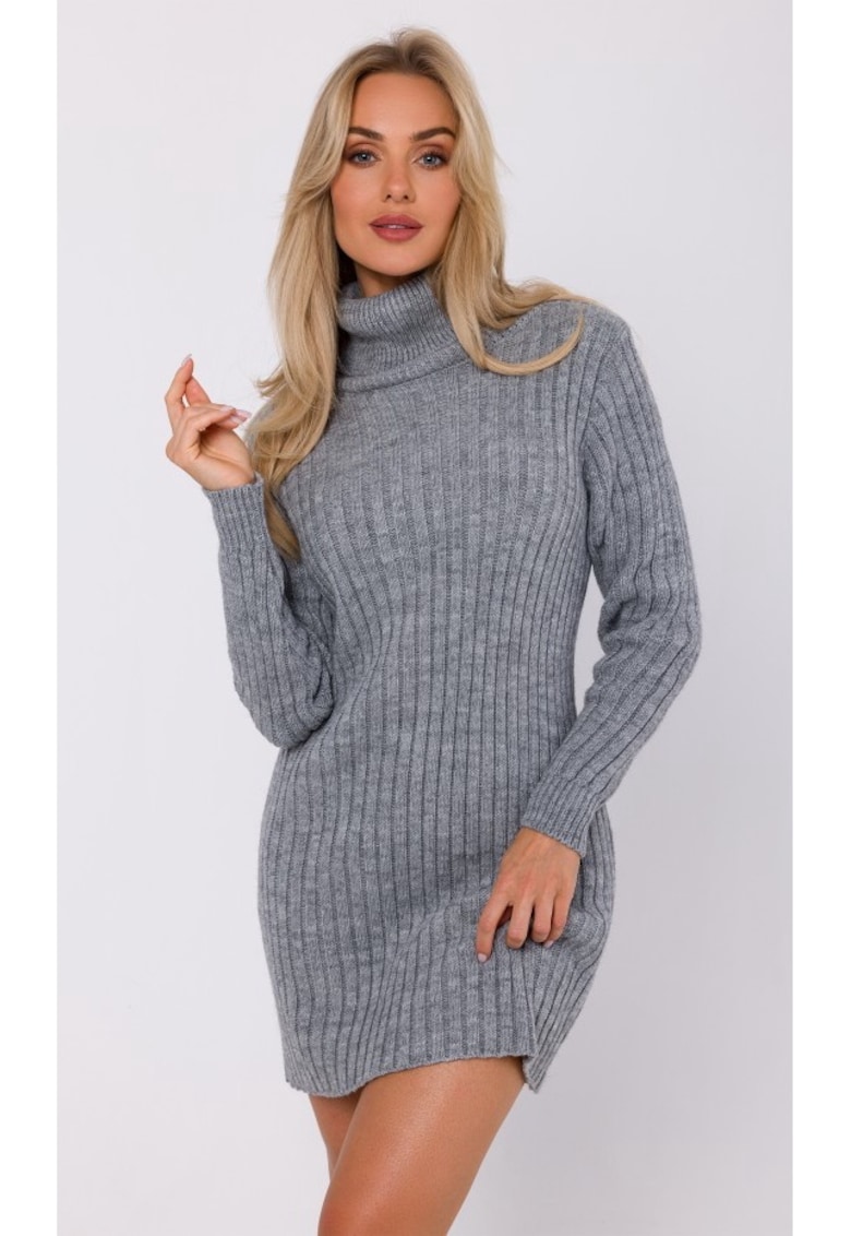 Rochie turtleneck - gri - L/XL