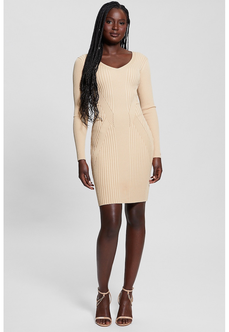 Rochie-pulover cu decolteu in V