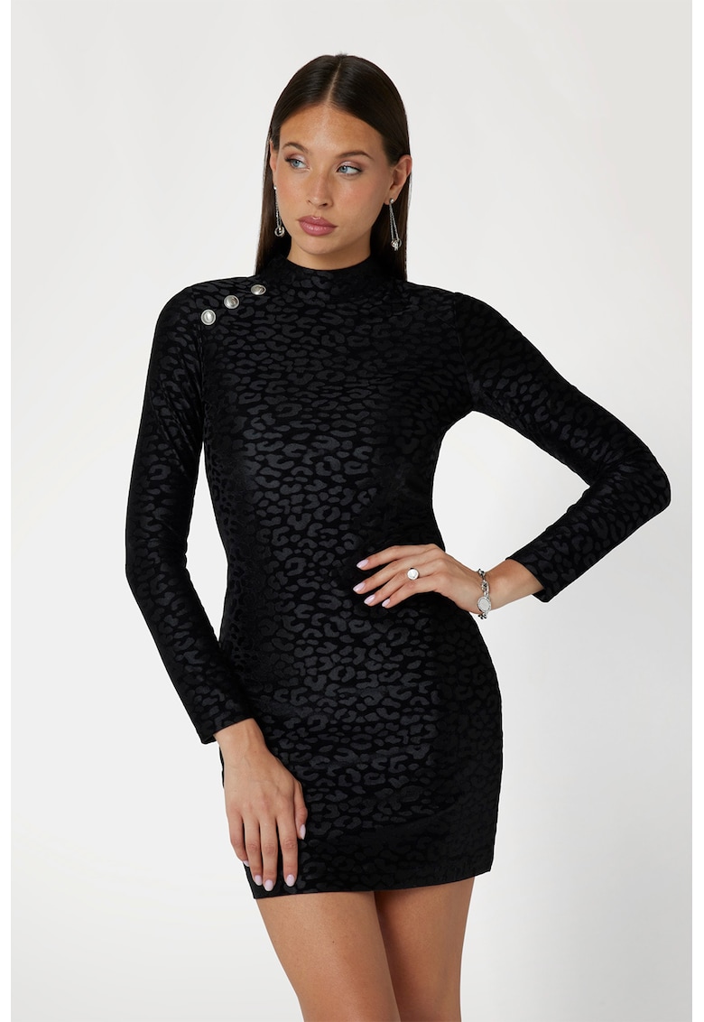 Rochie cu croiala bodycon si animal print