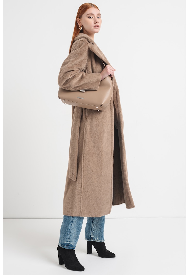 Palton din blana sintetica cu model petrecut