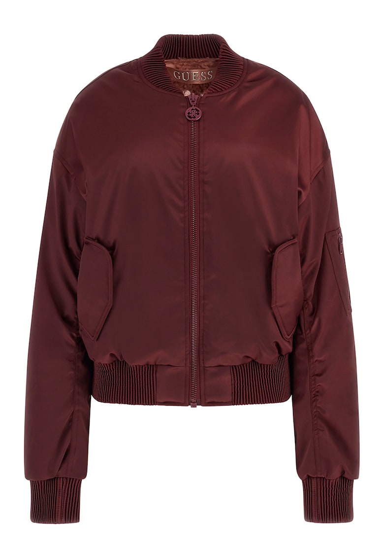 Jacheta bomber cu aspect de satin