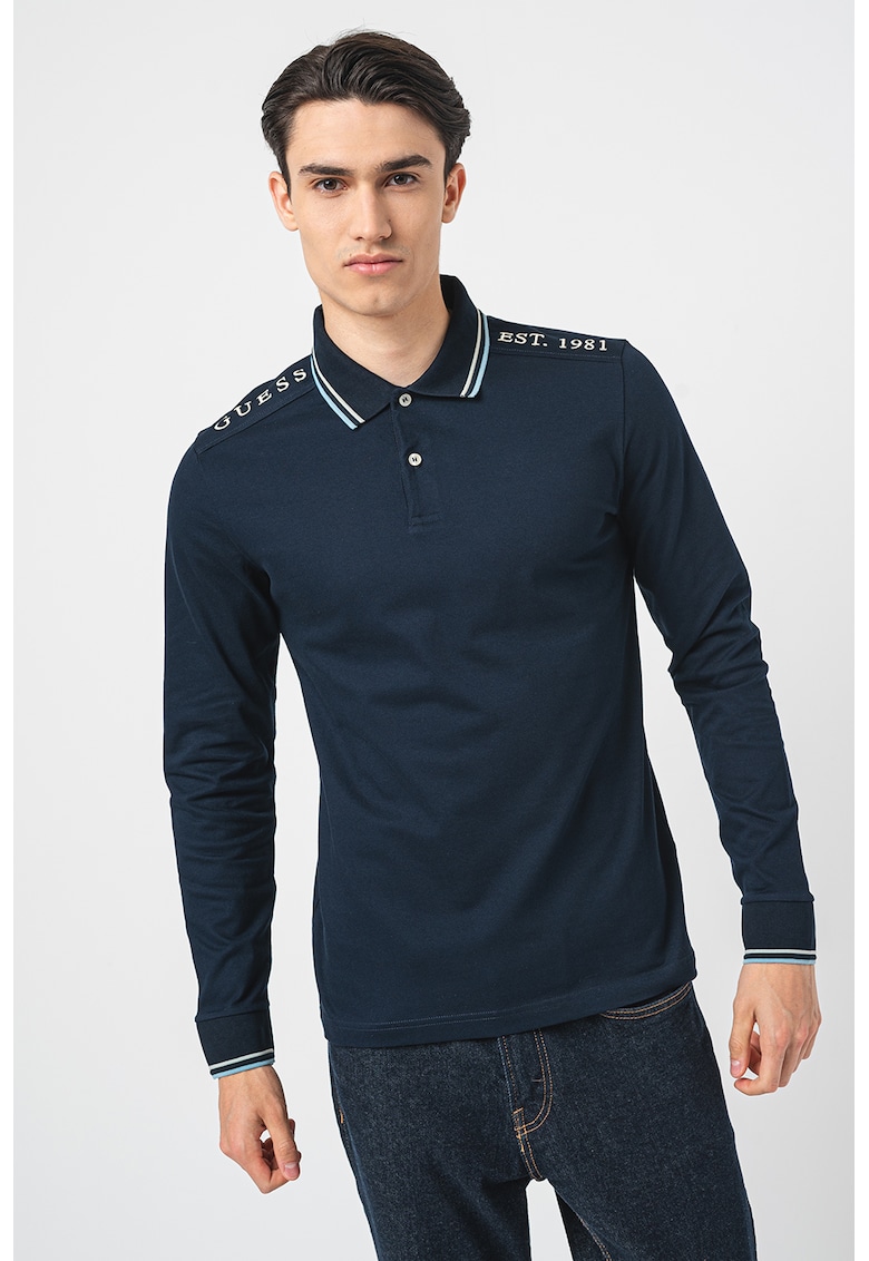 Bluza polo cu model uni