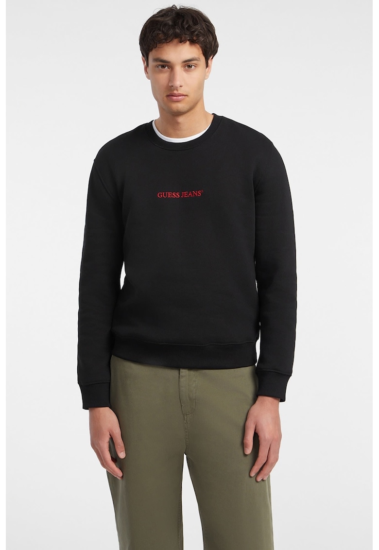 Bluza de trening slim fit cu broderie