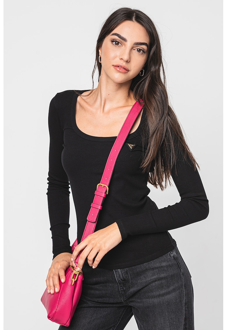 Guess Bluza striata pentru fitness - Negru