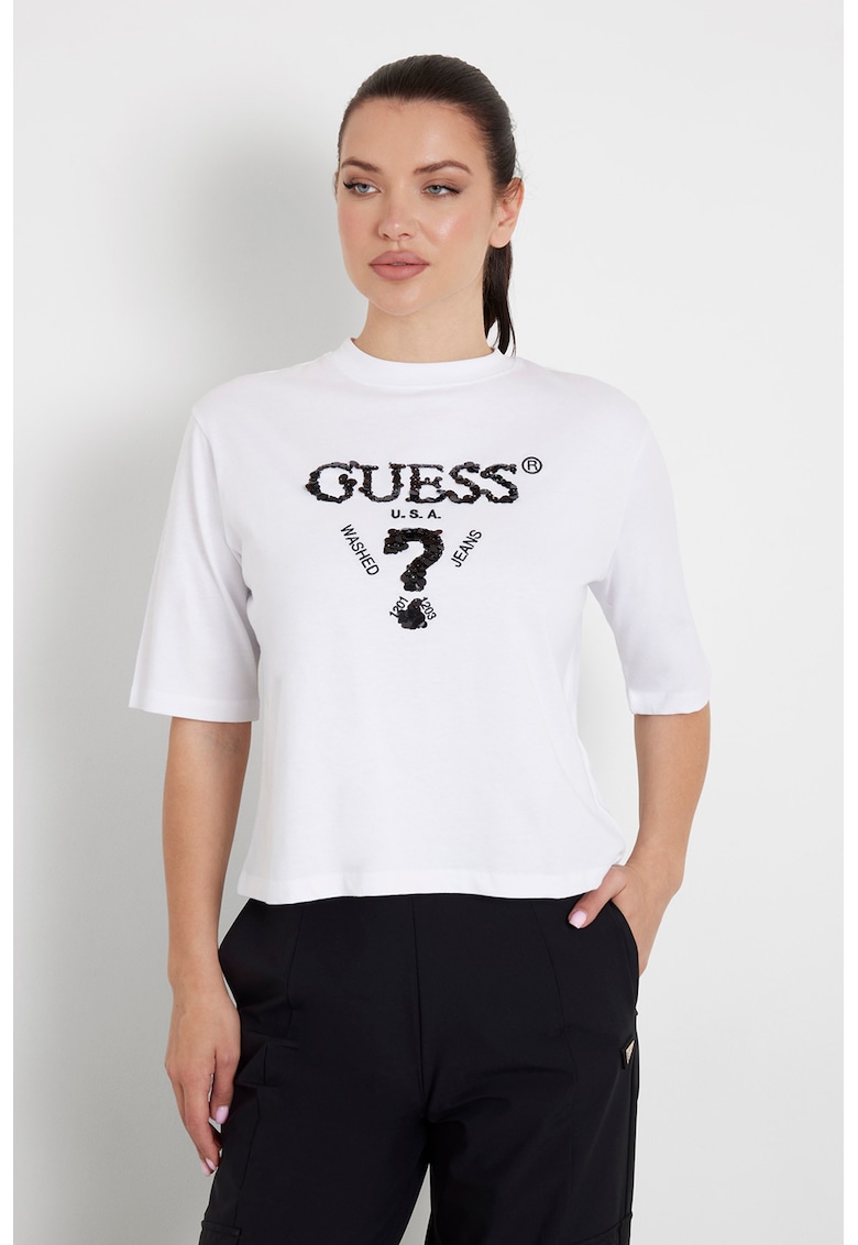 Tricou din bumbac cu paiete pentru antrenament