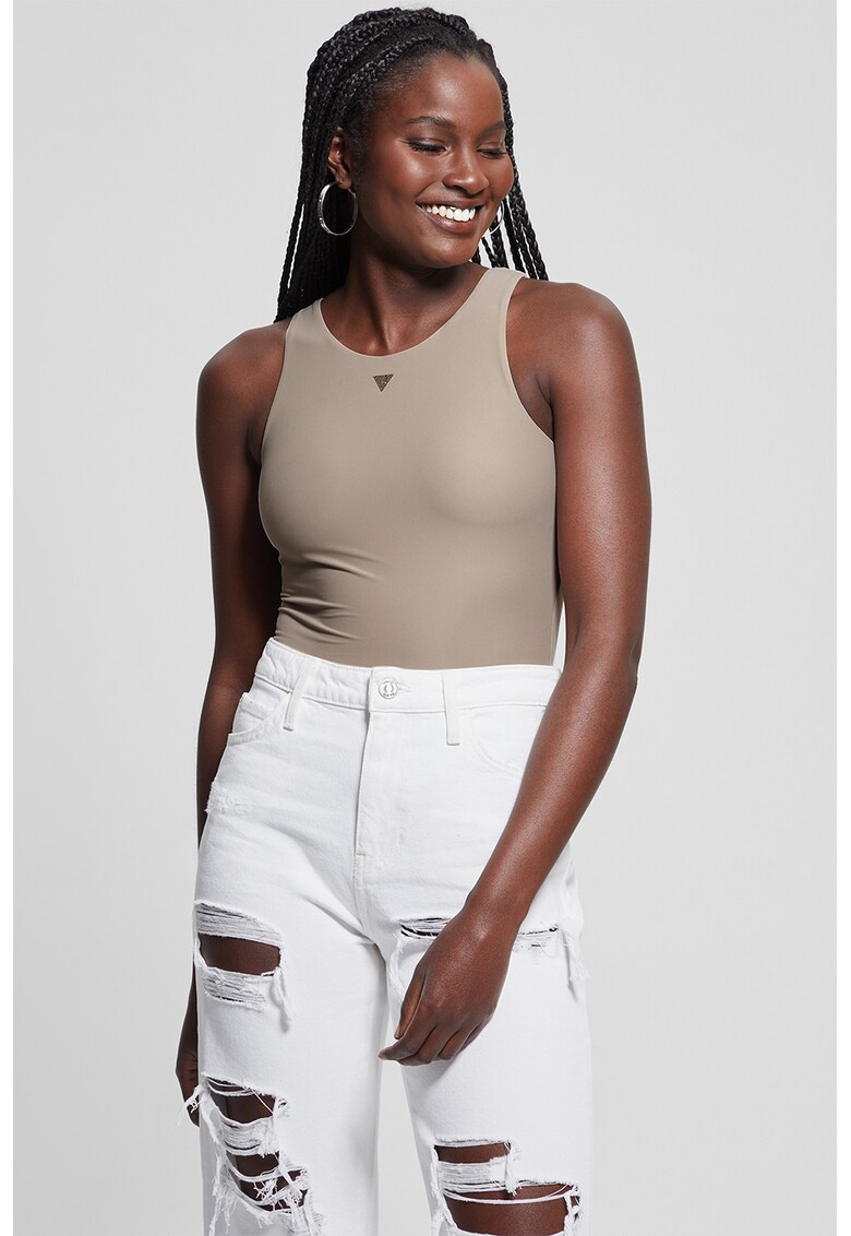 Top-body cu logo discret - Bej