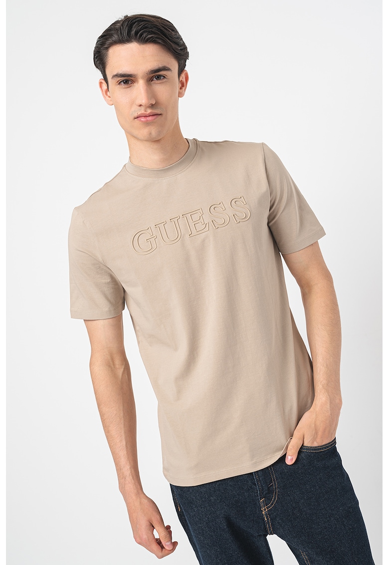 Tricou cu logo in relief - pentru antrenament - Grej