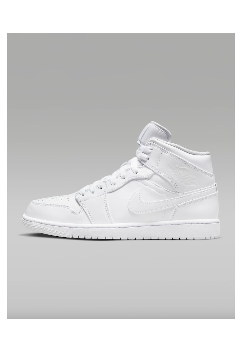 Pantofi sport pentru barbati AIR JORDAN Mid 1 - Marimea 40 - alb - piele naturala - Talpa din cauciuc cu sistem de amortizare Air - model 554724-136