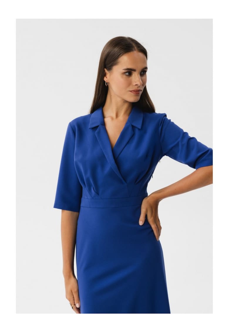 Rochie midi dama - Bohodawc - albastru de floarea de colt