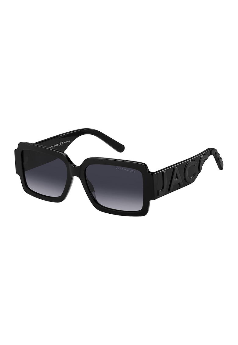 Ochelari de soare patrati cu logo - 49875 - Negru