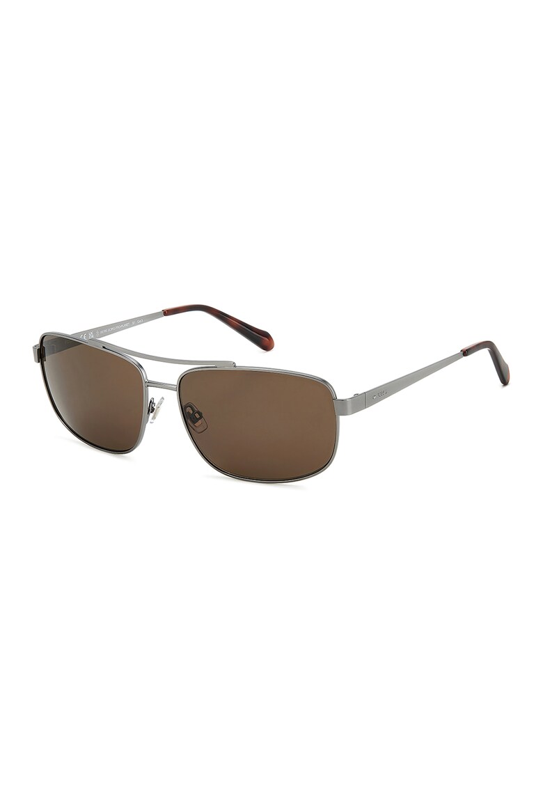 Fossil Правоъгълни слънчеви очила Aviator цвят: кафяв - сребрист