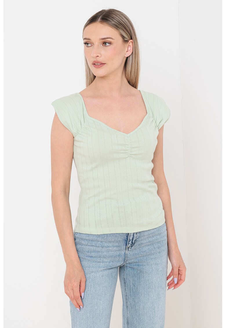 Bluza de bumbac organic cu decolteu in V Julieta
