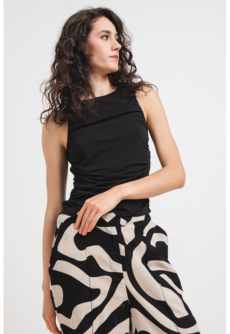 Top cu drapaj Kalea - Negru