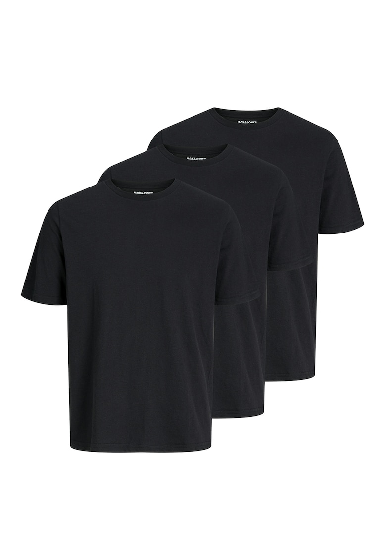 Set de tricouri din amestec de bumbac cu decolteu la baza gatului - 3 piese