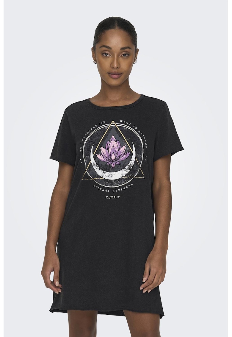 Rochie de bumbac cu imprimeu