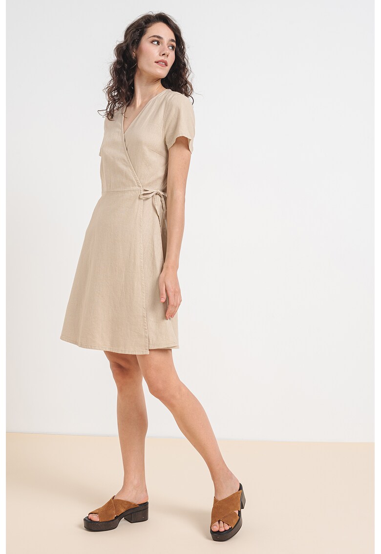Rochie din amestec de in cu croiala petrecuta Addiction