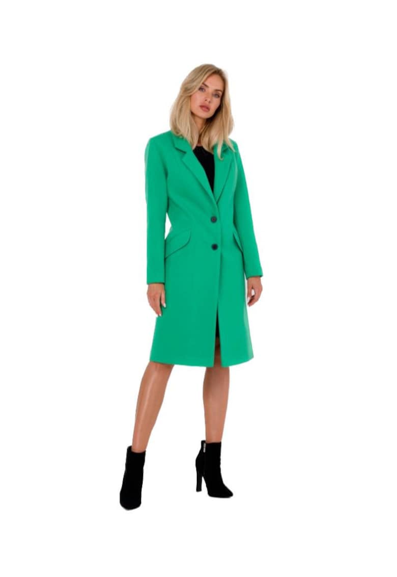 Palton Crombie pentru femei - Made of Emotion - Maduna - verde deschis