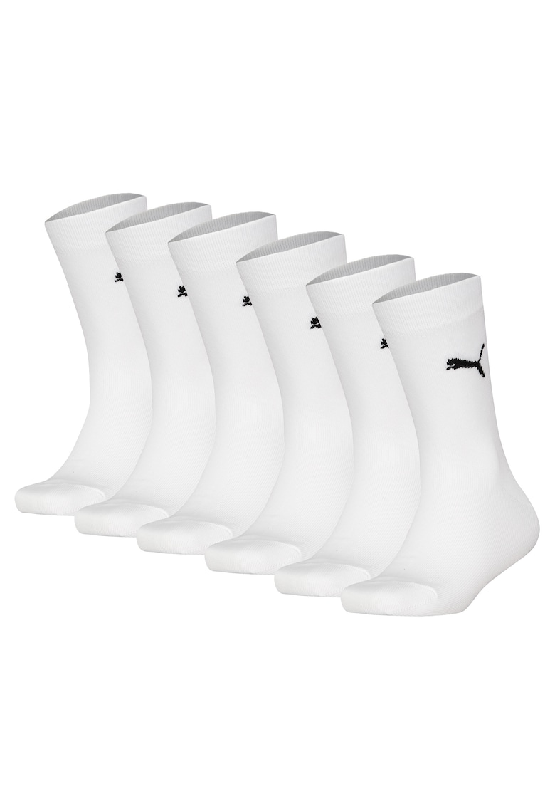 Set de sosete lungi cu logo - 6 perechi - Alb