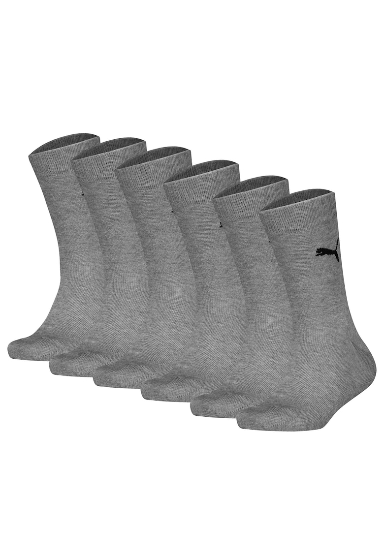 Puma Set de sosete lungi cu logo - 6 perechi - Gri