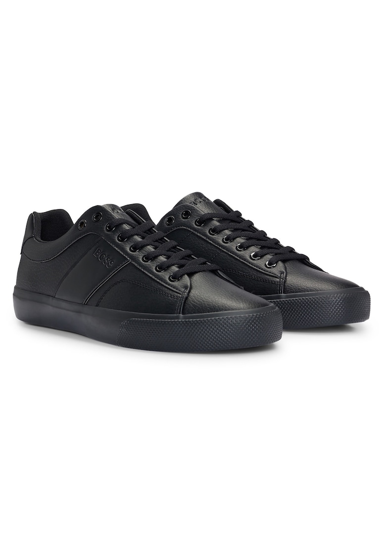 Pantofi loafer de piele ecologica cu aspect texturat Aiden Tenn - Negru